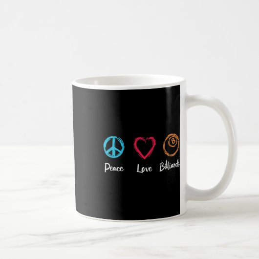 Peace Love Billiards Koffiemok (Rechts)