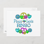 Peace Love Bingo Briefkaart (Voorkant / Achterkant)