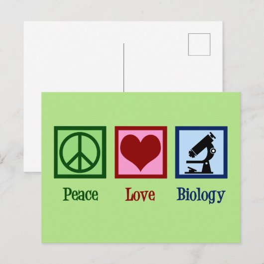 Peace Love Biology Briefkaart (Voorkant / Achterkant)