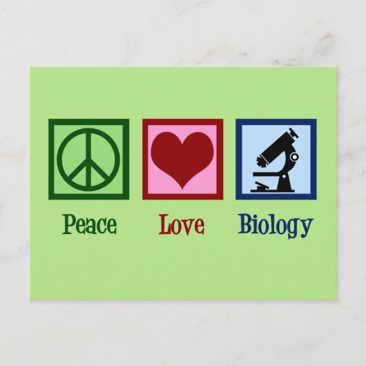 Peace Love Biology Briefkaart (Voorkant)