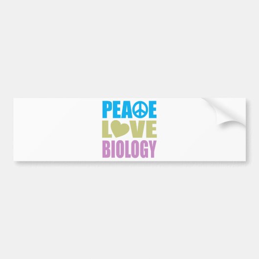 Peace Love Biology Bumpersticker (Voorkant)