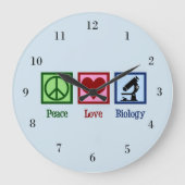 Peace Love Biology Classroom Grote Klok (Voorkant)