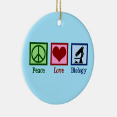 Peace Love Biology Keramisch Ornament (Rechts)