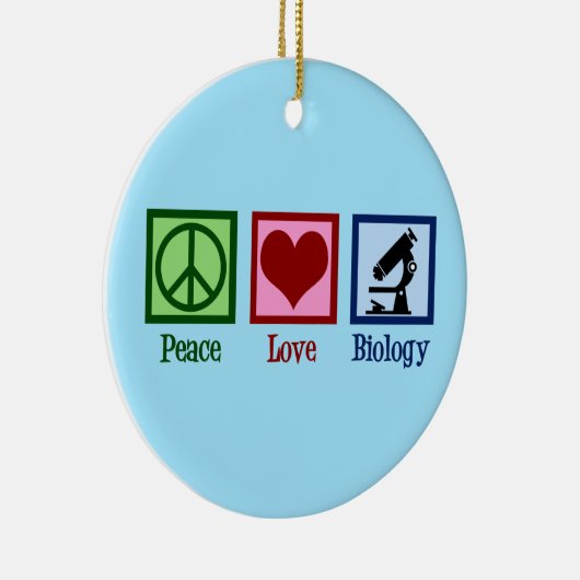 Peace Love Biology Keramisch Ornament (Rechts)