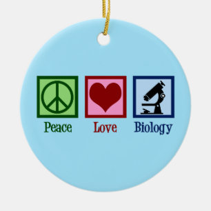 Peace Love Biology Keramisch Ornament