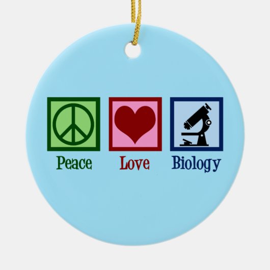 Peace Love Biology Keramisch Ornament (Voorkant)