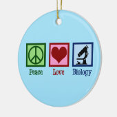 Peace Love Biology Keramisch Ornament (Links)