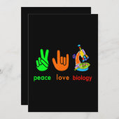 Peace Love Biology Microscope Painter Science Tea Feestdagenkaart (Voorkant / Achterkant)