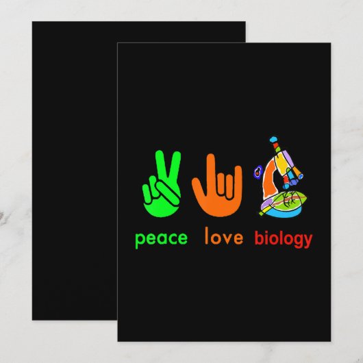 Peace Love Biology Microscope Painter Science Tea Feestdagenkaart (Voorkant / Achterkant)