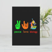 Peace Love Biology Microscope Painter Science Tea Feestdagenkaart (Staand voorkant)