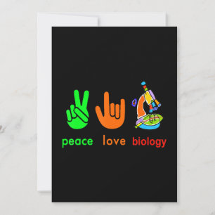 Peace Love Biology Microscope Painter Science Tea Feestdagenkaart
