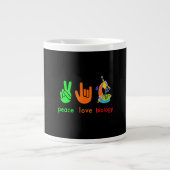Peace Love Biology Microscope Painter Science Tea Grote Koffiekop (Voorkant)
