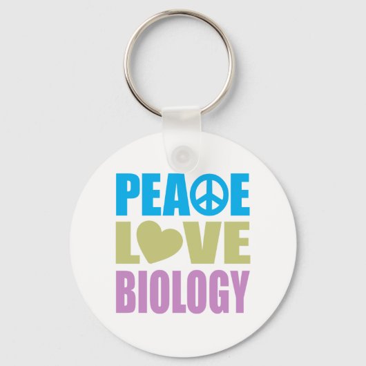Peace Love Biology Sleutelhanger (Voorkant)
