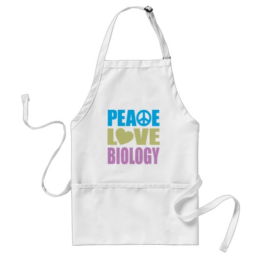 Peace Love Biology Standaard Schort (Voorkant)