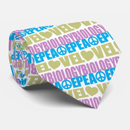 Peace Love Biology Stropdas (Opgerold)