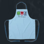 Peace Love Biology Teacher Blue Custom Science Lab Schort<br><div class="desc">Cute biology leraar apron gift voor een bioprofessor. Peace Love Biology met een vredelievend teken,  hart en microscoop voor de wetenschapscategorie.</div>