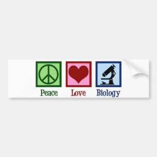 Peace Love Biology Teacher Bumpersticker