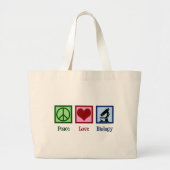 Peace Love Biology Teacher Grote Tote Bag (Voorkant)