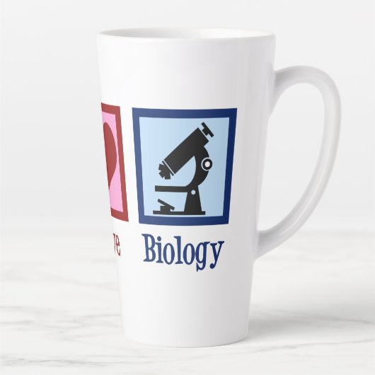 Peace Love Biology Teacher Latte Mok (Rechts)