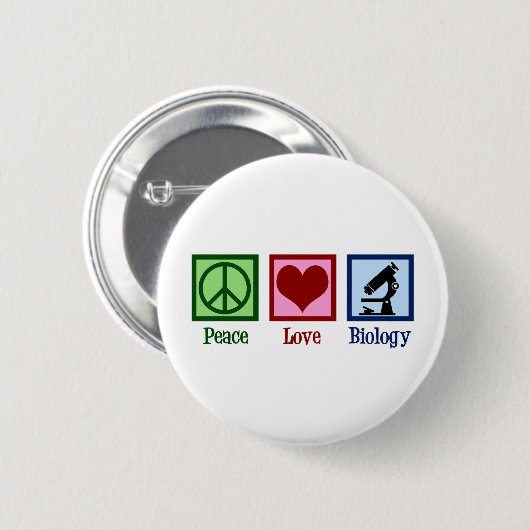 Peace Love Biology Teacher Ronde Button 5,7 Cm (Voorkant /achterkant)