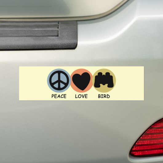 Peace Love Bird Bumpersticker (Op auto)
