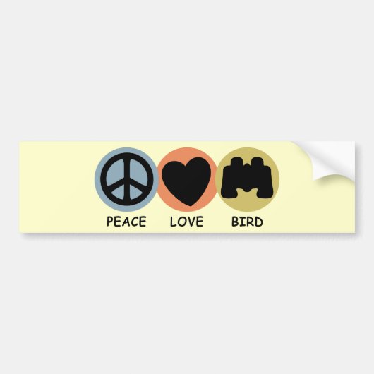Peace Love Bird Bumpersticker (Voorkant)