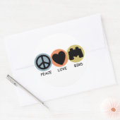 Peace Love Bird Ronde Sticker (Envelop)