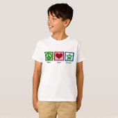 Peace Love Birthday Kinder T-shirt (Voorkant volledig)