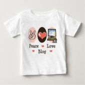 Peace Love Blog Baby Lange-hoes T-shirt (Voorkant)
