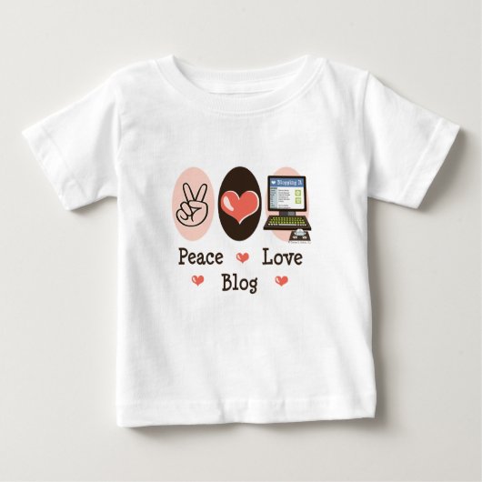Peace Love Blog Baby T-shirt (Voorkant)