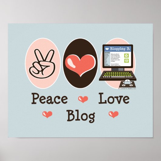 Peace Love Blog Poster (Voorkant)