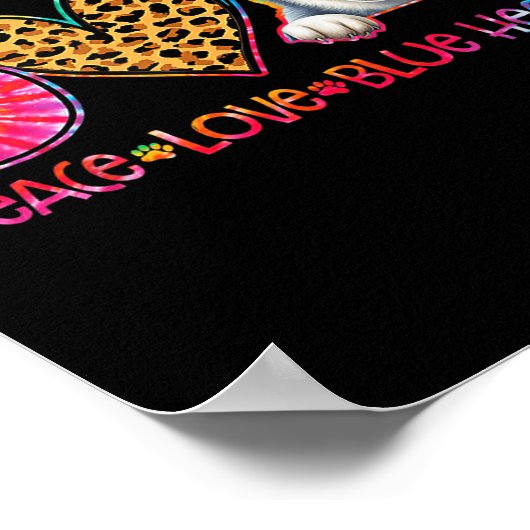 Peace Love Blue Heeler Tie Dye Dog Lover  Poster (Hoek)