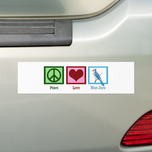 Peace Love Blue Jays Bumpersticker (Op auto)