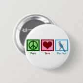 Peace Love Blue Jays Ronde Button 5,7 Cm (Voorkant /achterkant)