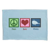 Peace Love Blue Whale Cute Kussensloop (Voorkant)