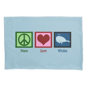 Peace Love Blue Whale Cute Kussensloop