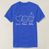 Peace Love Boba Bubble Tea Drink Tapioca Boba Tea  T-shirt (Design voorkant)