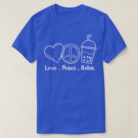 Peace Love Boba Bubble Tea Drink Tapioca Boba Tea  T-shirt (Design voorkant)