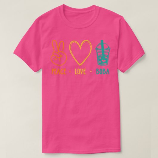 Peace Love Boba Graphic Tea Lover Tea Drinker Bubb T-shirt (Design voorkant)