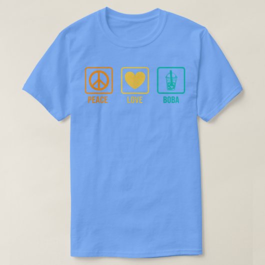 Peace Love Boba Graphic Tea Lover Tea Drinker Bubb T-shirt (Design voorkant)