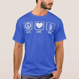Peace Love Boba Graphic Tea Lover Tea Drinker Bubb T-shirt