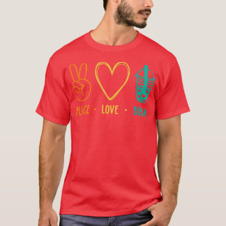 Peace Love Boba Graphic Tea Lover Tea Drinker Bubb T-shirt