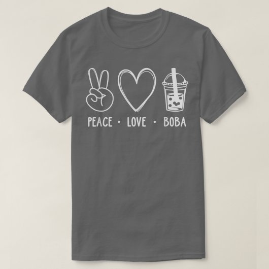 Peace Love Boba Graphic Tea Lover Tea Drinker Bubb T-shirt (Design voorkant)