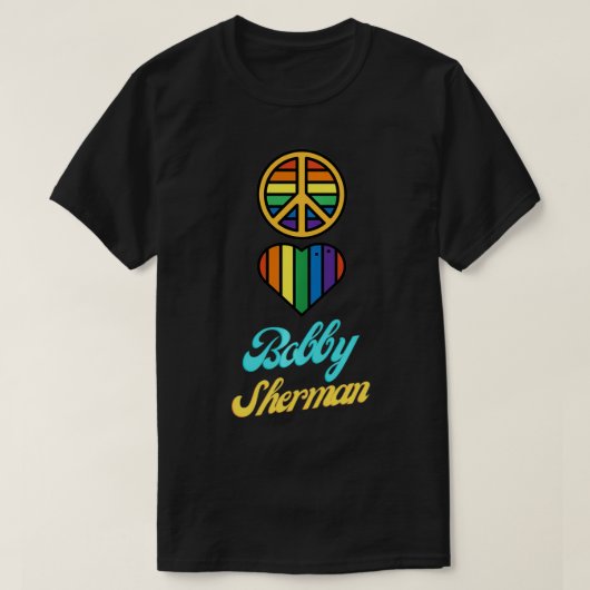 Peace Love Bobby Sherman 60s 70s Groovy Greeting R T-shirt (Design voorkant)