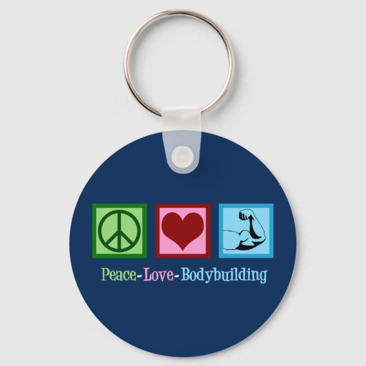 Peace Love Bodybuilding Sleutelhanger (Voorkant)