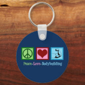 Peace Love Bodybuilding Sleutelhanger (Voorkant)