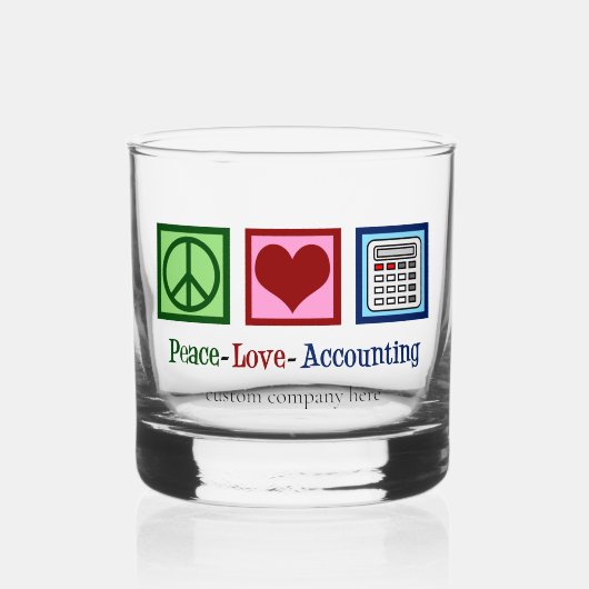 Peace Love Boekhouding Custom Accountant Bedrijf Whisky Glas (Voorkant)