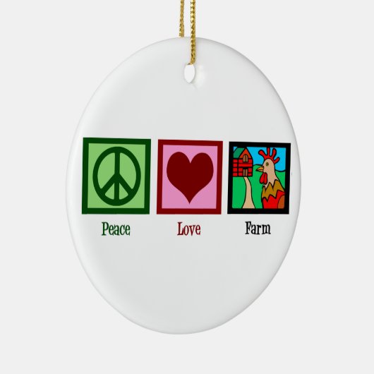 Peace Love Boerderij Keramisch Ornament (Rechts)