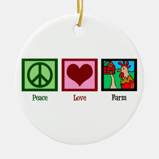 Peace Love Boerderij Keramisch Ornament (Voorkant)