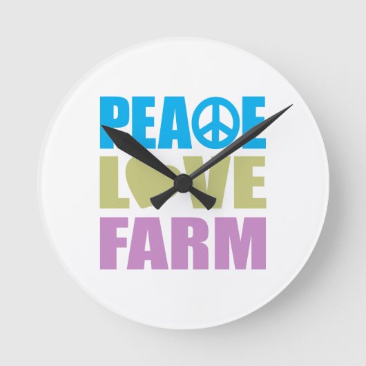 Peace Love Boerderij Ronde Klok (Voorkant)